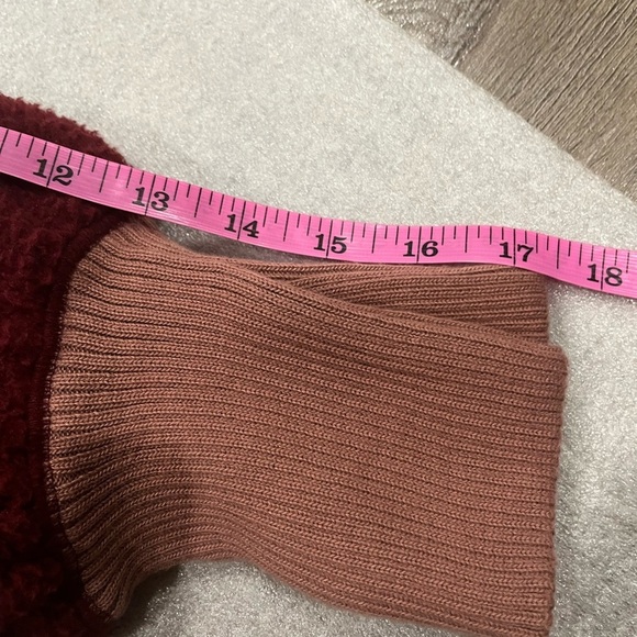 [XS]We The Free Burgundy Mulberry Camden Sherpa Pullover Teddy Sweater - Picture 8 of 8